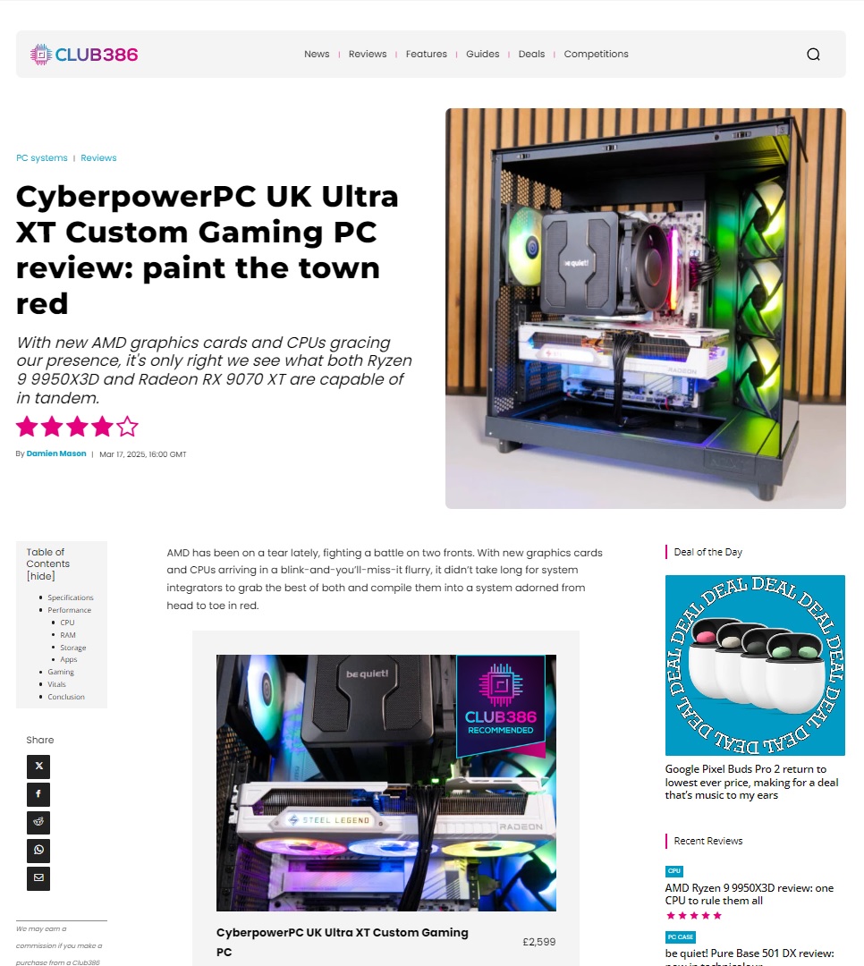 Club 386 Recommended Award