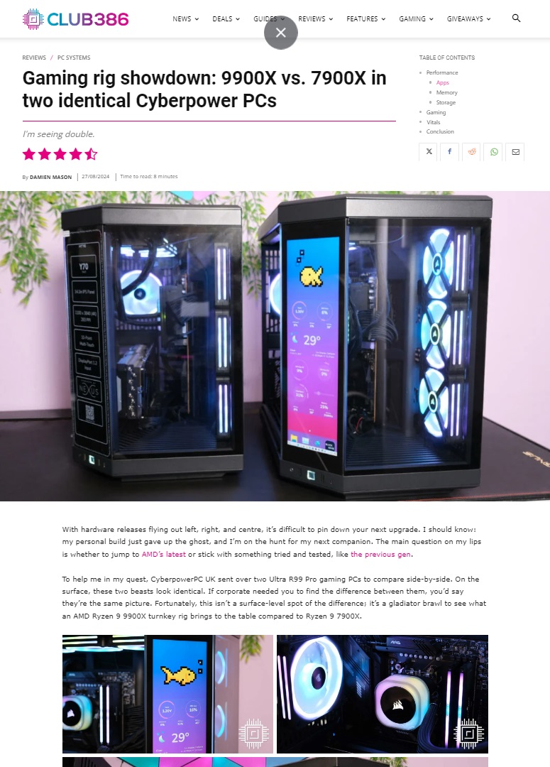 Club 386 Recommended Award