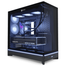 CyberPowerPC Montech HS01 Curve Mid-Tower Gaming Case - Black (features 5X ARGB fans)