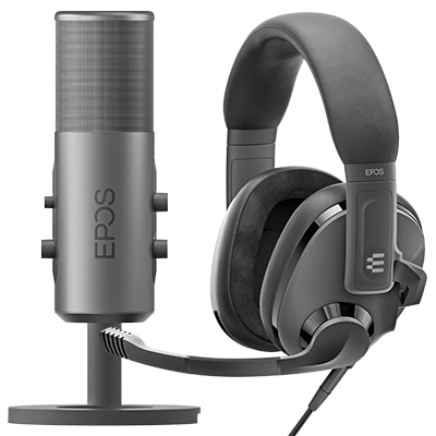Sennheiser EPOS B20 Streaming Microphone + Sennheiser EPOS H3 Closed Acoustic Gaming Headset (Black) Bundle