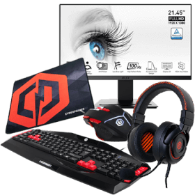 CyberPowerPC Enthusiast Gaming Bundle (Includes 1080P Monitor + Headset + Keyboard + Mouse + Mouse Pad)