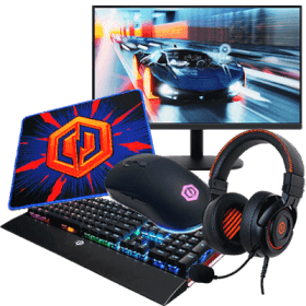 CyberPowerPC Gamer Gaming BUNDLE (Includes 1080P Monitor + Headset + Keyboard + Mouse + Mouse Pad)