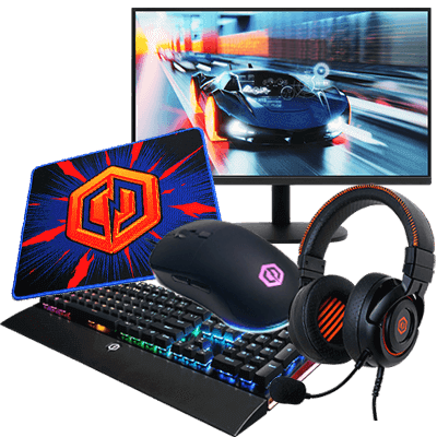 CyberPowerPC Gamer Gaming BUNDLE (Includes 1080P Monitor + Headset + Keyboard + Mouse + Mouse Pad)