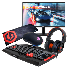 CyberPowerPC Enthusiast Gaming Bundle (Includes 1080P Monitor + Headset + Keyboard + Mouse + Mouse Pad)