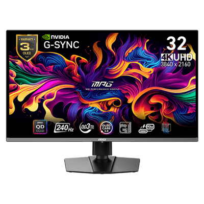  £200 OFF! 31.5" MSI MPG 321URX QD-OLED 0.03MS 240Hz UHD 4K HDMI / DP / USB-C Flat G-Sync Monitor