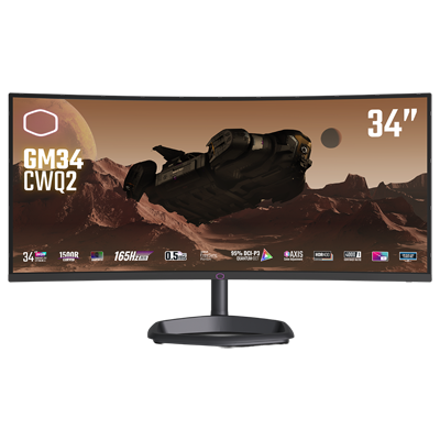 34" Cooler Master GM34-CWQ2 0.5ms 165Hz UWQHD 1440P HDMI / DP / USB Curved VA & FreeSync Premium Monitor