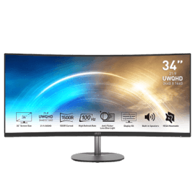 34 MSI PRO MP341CQ 4MS 100Hz UWQHD 1440P HDMI / DP Curved FreeSync Monitor