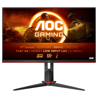 AOC 27" AGON 27G2ZN3/BK 0.5MS 280Hz FHD 1080P Flat Fast VA & Adaptive Sync Monitor