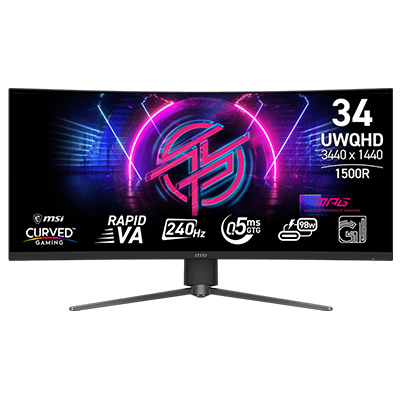 MSI 34" MPG 346CQRF X24 0.5MS 240Hz WQHD 1440P Curved Fast VA & Adaptive Sync Monitor