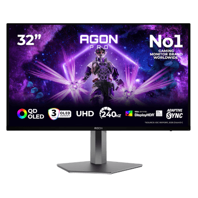 AOC 31.5" AGON PRO AG326UZD2 0.03MS 240Hz UHD 4K QD-OLED Adaptive Sync & G-Sync Compatible Monitor