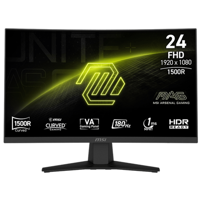 23.6" MSI MAG 244C 1MS 180Hz FHD 1080P HDMI / DP Curved VA & Adaptive-Sync Monitor 