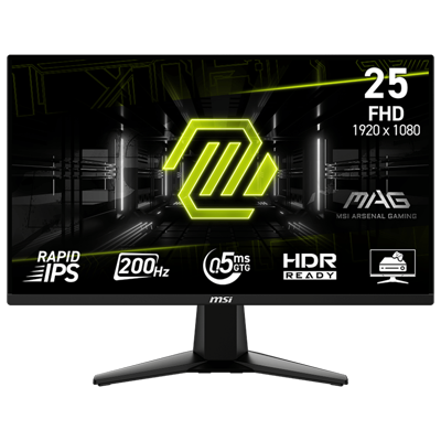 MSI 24.5" MAG 255F E20 0.5MS 200Hz FHD 1080P Flat Fast IPS & AMD FreeSync™ Premium Monitor