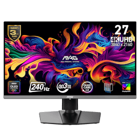 MSI 26.5 MAG 272UP QD-OLED X24 0.03MS 240Hz UHD 4K Flat QD-OLED & G-SYNC Compatible Monitor