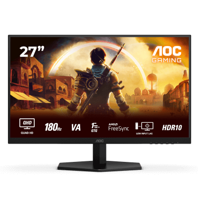 AOC 27" AGON Q27G42XNE 0.5MS 180Hz QHD 1440P Flat Fast VA Adaptive Sync Monitor