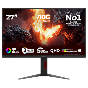AOC 26.5 AGON Q27G4ZD 0.03MS 280Hz QHD 1440P Flat QD-OLED Adaptive Sync & G-Sync Compatible Monitor