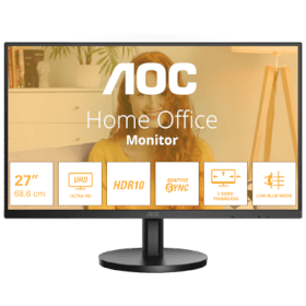 AOC 27 U27B3M 4MS 60Hz UHD 4K Flat VA Adaptive Sync Monitor