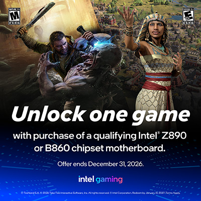 Get a copy of Intel 26Q2-10 Motherboard Game Bundle when you buy any system with Z890 or B860 motherboards