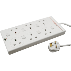 Tacima 6-Socket Switched Mains Extension with Surge Protection