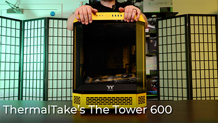 How to open the side panel on the Thermaltake The Tower 600