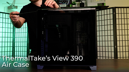 How to open the side panel on the Thermaltake View 390 Air