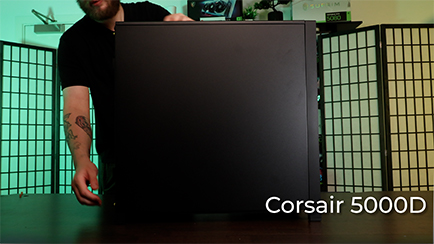 How to open the side panel on the Corsair Frame 5000D
