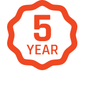 5-Year Free Warranty
